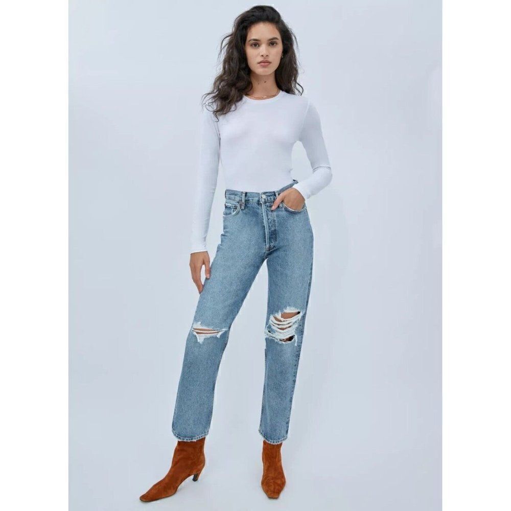 NWT AGOLDE Sz 26 90s PINCH WAIST JEANS IN BACKDROP - Picture 2 of 8